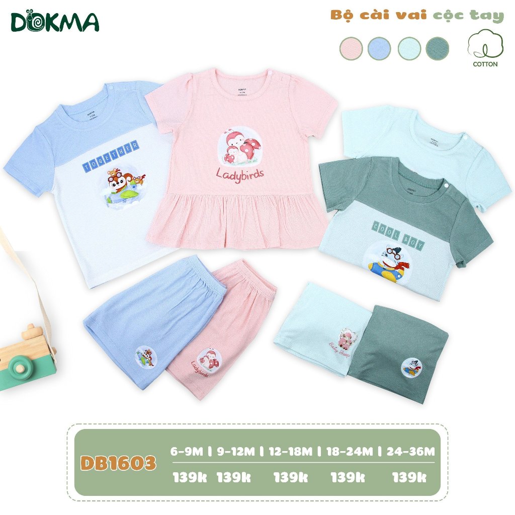 (8-13kg, 6-36M) Bộ Cộc Tay Dokma Cho Bé JB020 JB022 JB369 JB370 DB1603 DB2733 DB2880