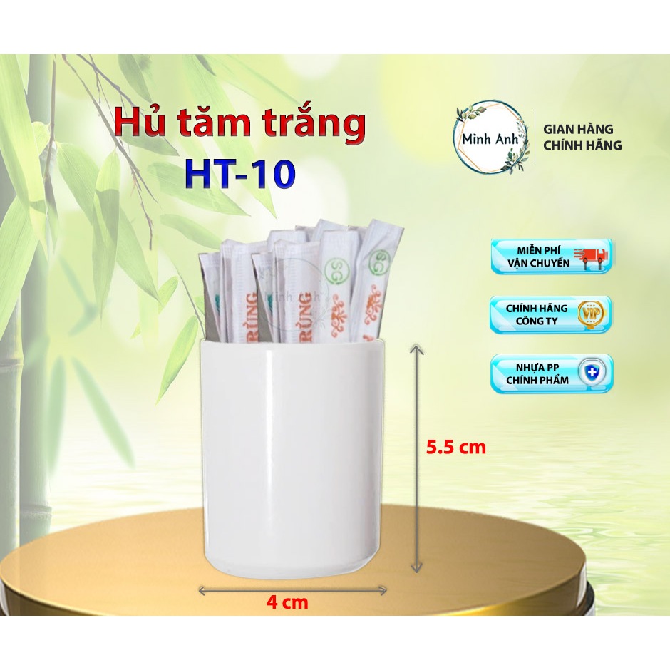 [ XUẤT VAT ]  [ Hỏa tốc ] Hủ tăm - NHỰA - Melamin trắng cao cấpđựng tăm xỉa răng hu tam nha hàng, quán ăn