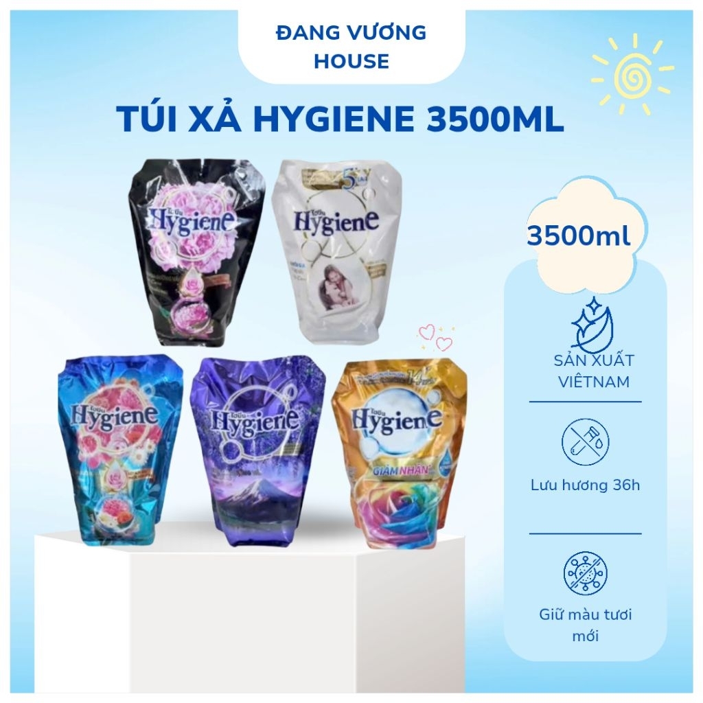 TÚI TO 3000ml NƯỚC XẢ VẢI HYGIENE THÁI LAN ĐẬM ĐẶC  TÚI TO MÀU TRẮNG VÀ ĐEN