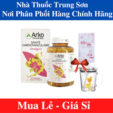 [HÀNG NHẬP KHẨU] Dầu cá Arkopharma Arkogelules Omega 3 bổ não, bổ mắt, bổ tim mạch từ cá hồi tự nhiên