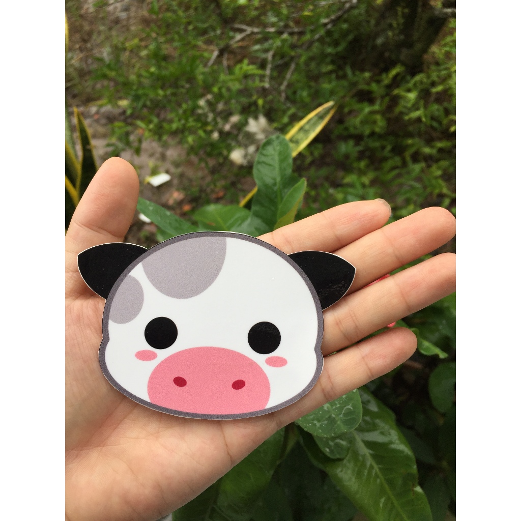 Sticker bò sữa cute. Hình dán chống nước dễ thương trang trí mọi nơi. Làm theo yêu cầu