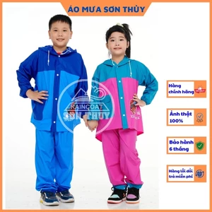 {CAO CẤP} Áo mưa bộ trẻ em Sơn Thủy, bộ áo mưa cho bé bằng nhựa PVC siêu bền, an toàn tuyệt đối, hình cute đáng yêu