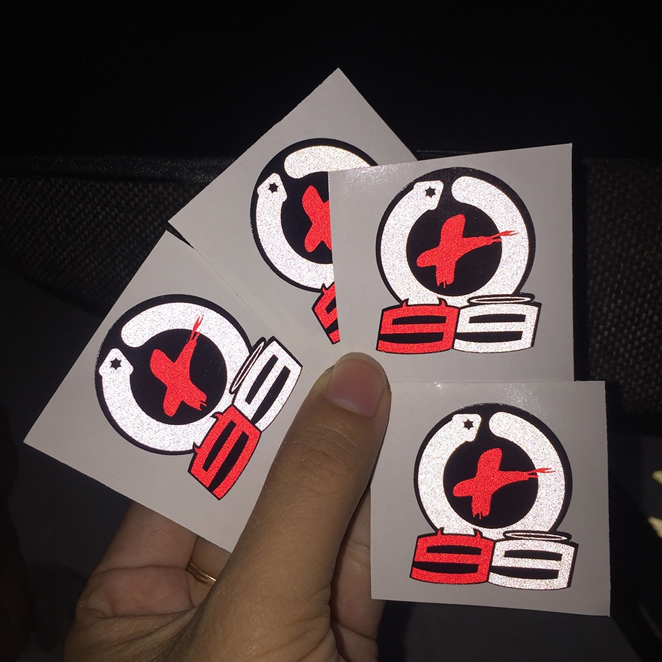 Logo hình dán Lorenzo 99 phản quang [3x4cm]. Decal cao cấp chống nước, tem dán trang trí nón bảo hiểm