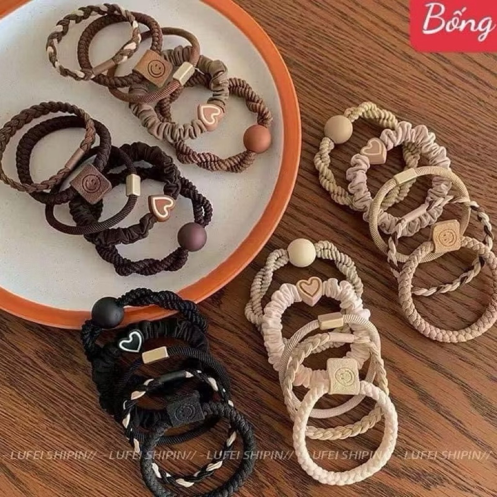 Ống 20 chun buộc tóc vặn thừng phụ kiện tóc