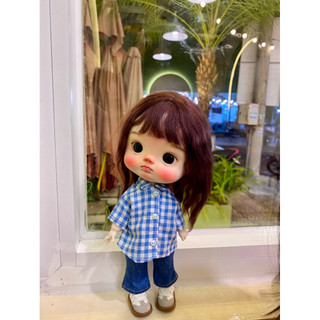 Áo sơmi xanh quần size dian mập,cừu bé,rourou,6 nhỏ(size khác vui lòng ib shop)