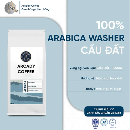 Cà Phê Arabica Cầu Đất Lâm Đồng Arcady Coffee - Cà Phê Nguyên Chất Rang Dành Cho Pha Phin Và Pha Máy