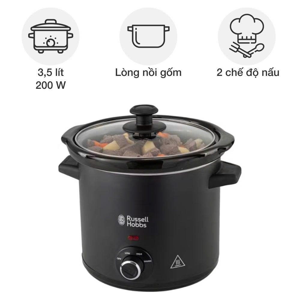 Nồi nấu chậm Russell Hobbs 3,5 lít 24180-56 Chalkboard mức nhiệt