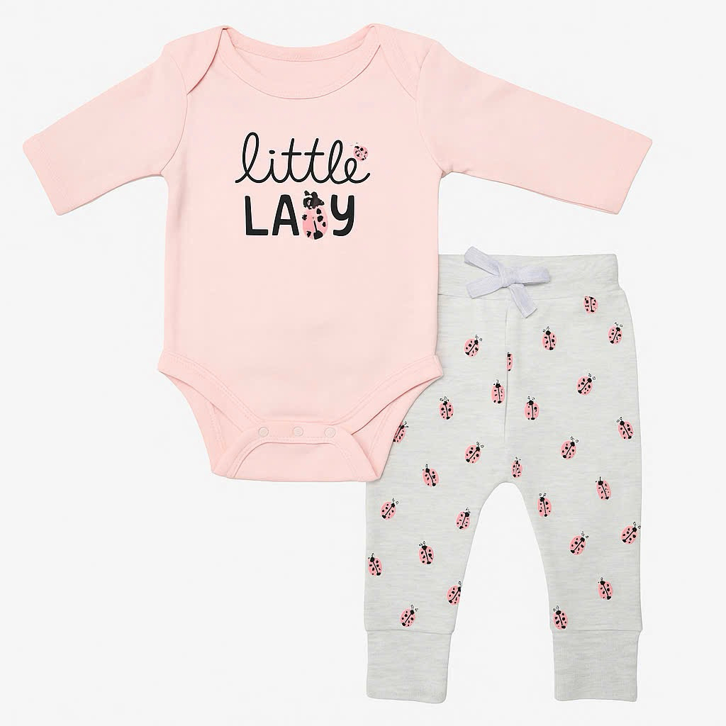 Set body bé sơ sinh xuất dư 2/3 chi tiết kèm yếm/quần F9131 L039 L016 L012 L089, cotton mềm thoáng mát