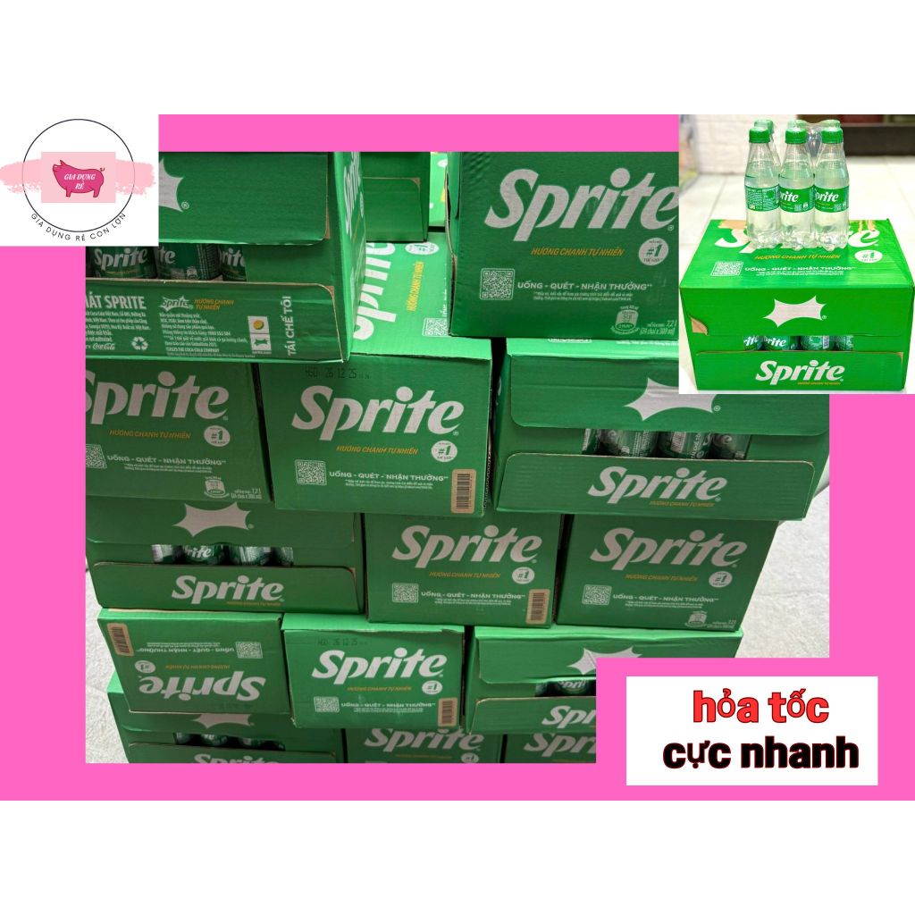 [Siêu Tốc 1H] Sprite Hương Chanh 300ML Lốc 6 Chai - Nửa Thùng 12 chai ...