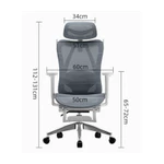 Ghế Công Thái Học Văn Phòng Xoay CTH 89 Xám, Full Lưới, Đầy Đủ Công Năng Chuẩn Cồng Thái Học Hỗ Trợ Cột Sống — ảnh 8