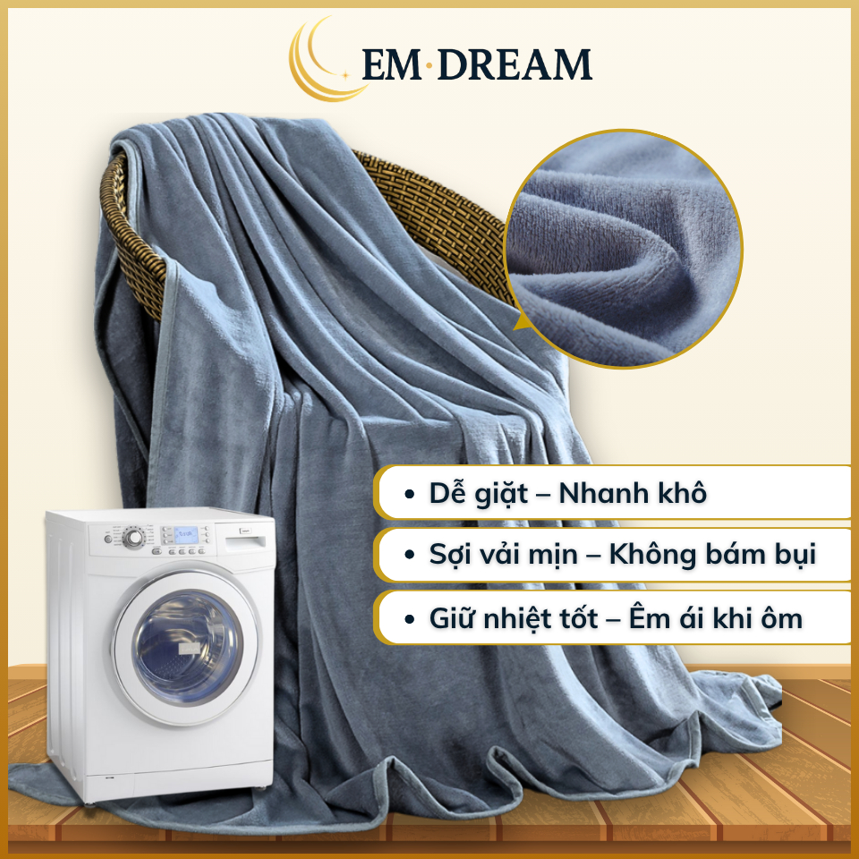 Chăn Mền Hè Lông Cừu Emdream Chăn Ngủ Văn Phòng Mền Lông Mỏng Nhẹ Mềm Mịn Gấp Gọn Đa Dạng Kích Thước Chăn 4 Mùa Cao Cấp