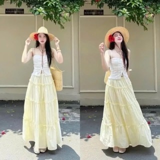 Chân Váy Chữ A Dáng Dài Cạp Cao Xinh Xắn Dễ Phối Đồ Nữ