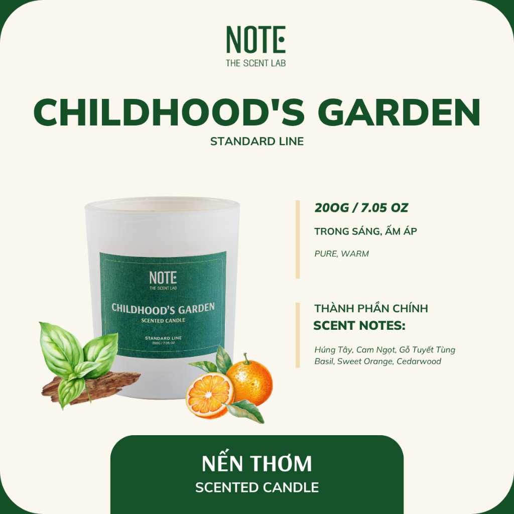 Nến thơm Standard Candle NOTE - The Scent Lab dòng CHILDHOOD'S GARDEN ...