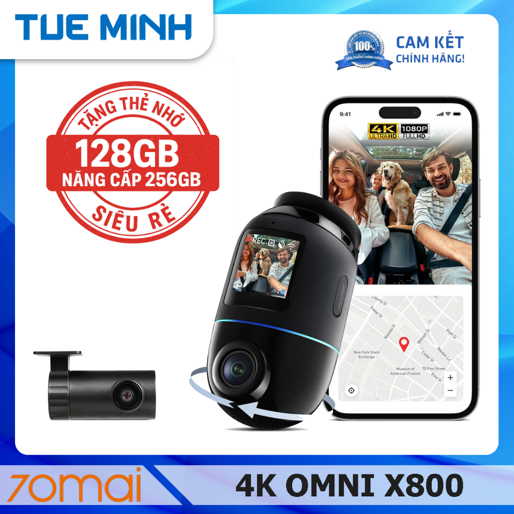 Camera hành trình 70mai Dash Cam 4K OMNI X800 - Phiên bản quốc tế ...