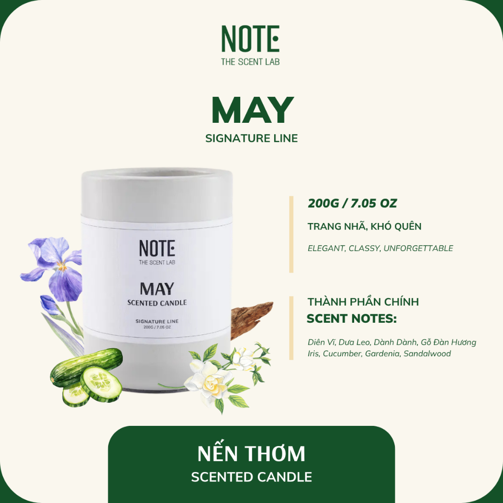 Nến Thơm Signature NOTE - The Scent Lab dòng MAY | Trang nhã - Khó quên ...