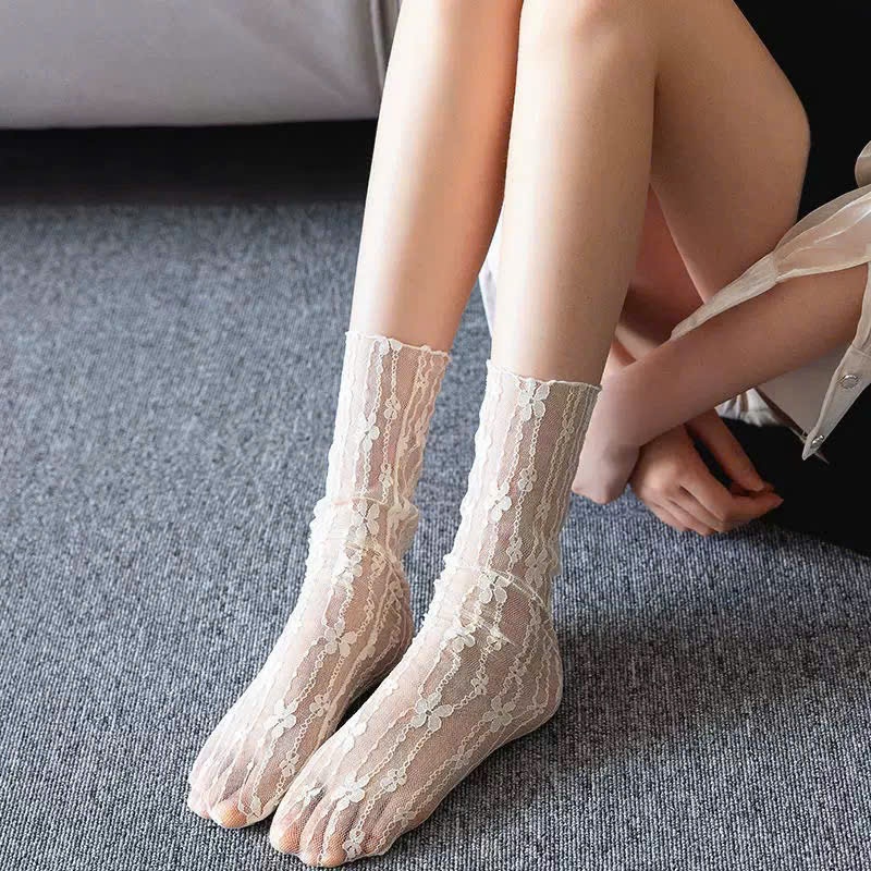 Tất ren nữ phong cách cổ điển hàn quốc màu sắc trang nhã hàng mới về 2025 by Daldan