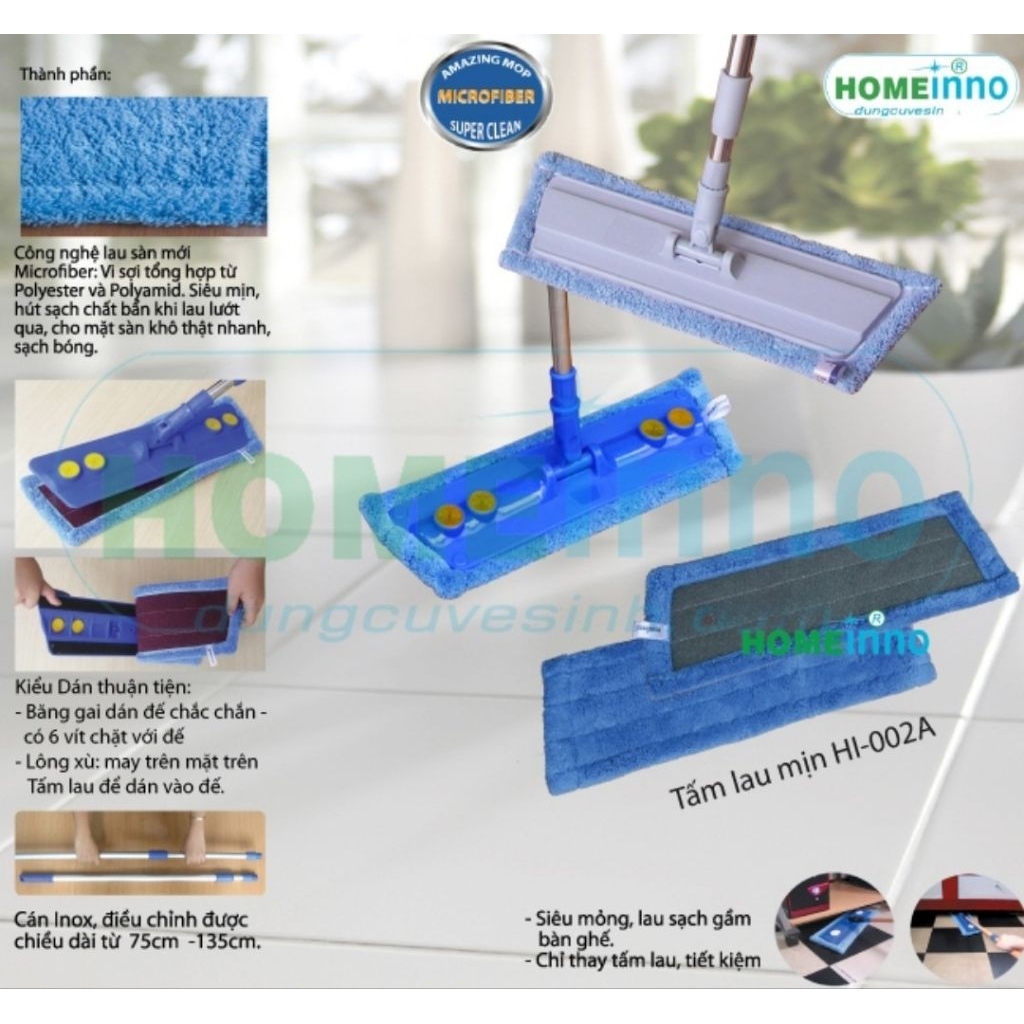 Cây lau Microfber Mịn Kiểu Dán Homeinno