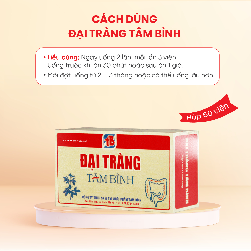 [Combo 1 tháng] 3 hộp Đại tràng Tâm Bình - Dành cho người viêm đại tràng, rối loạn tiêu hóa, chướng bụng, phân nát, lỏng