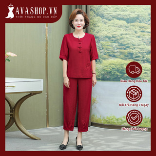 Bộ Đồ Trung Niên Thời Trang Dạo Phố Thanh Lịch AB02