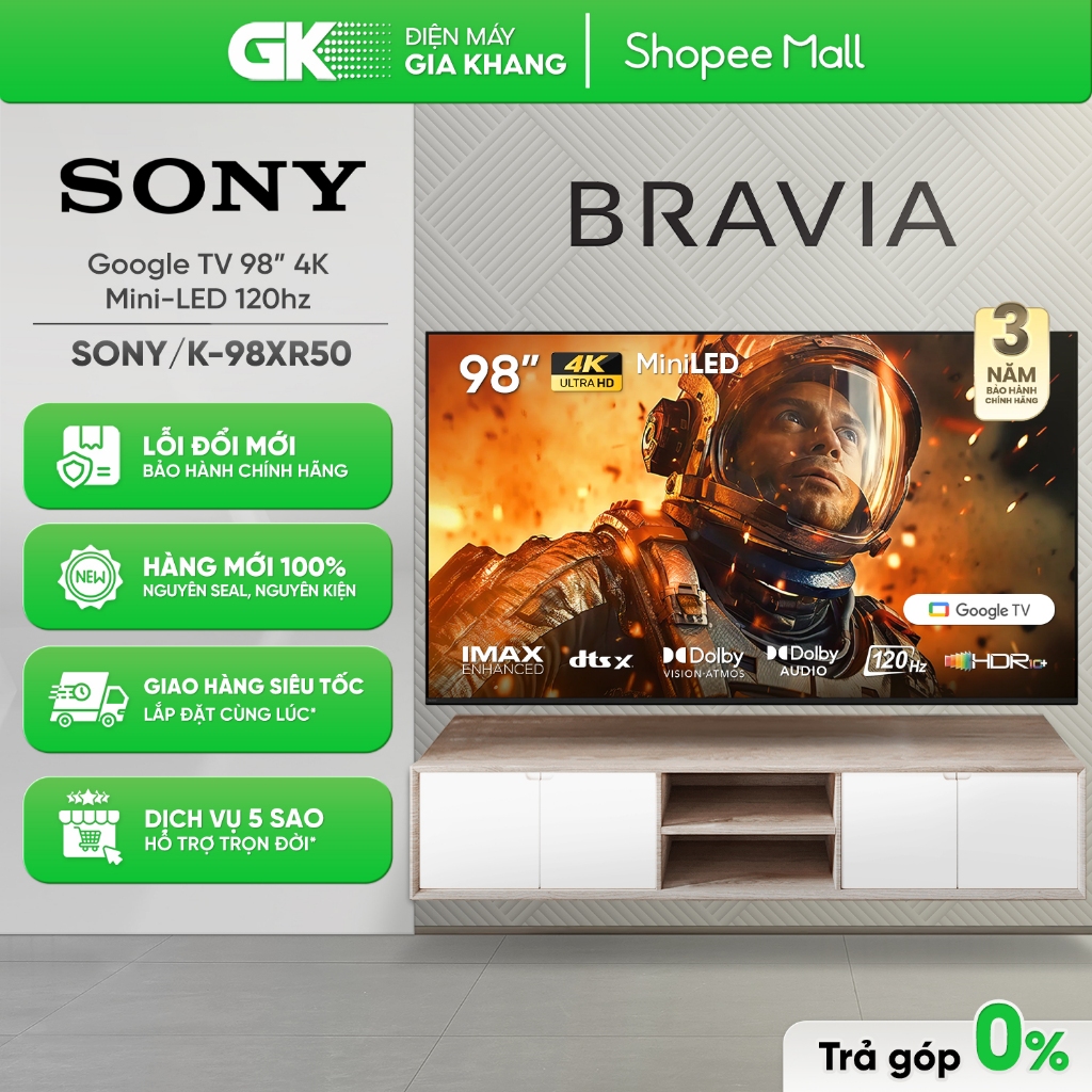 K-98XR50 - Google Tivi Mini Led Sony Ai 4K 98 Inch K-98XR50