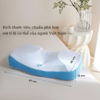Gối công thái học Memory Foam M2T BEDDING kết hợp sợi vải băng lạnh -  hỗ trợ tư thế ngủ