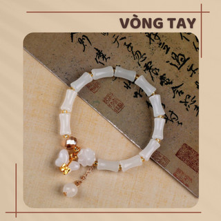 Vòng Tay Ngọc Bích Khúc Ngà Phối Charm Vàng – Phong Cách Cổ Điển Trung Hoa
