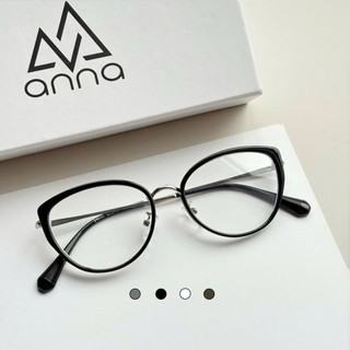 Gọng kính mắt thời trang ANNA nam nữ dáng mắt mèo chất liệu kim loại cao cấp OL 24030