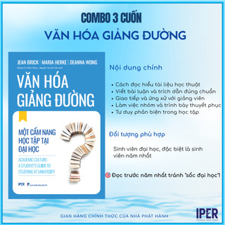 Combo Sách Cho Sinh Viên : Tự Học + Văn hóa giảng đường +Từng bước nhập môn Nghiên cứu Định lượng trong Khoa học Xã hội