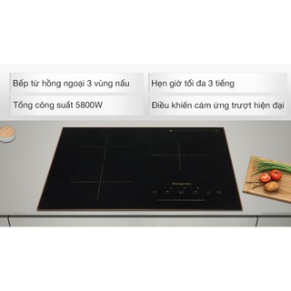 Bếp từ hồng ngoại 3 vùng nấu lắp âm Kangaroo KG446i chính hãng trưng bày mới 98 Bảo hành chính hãng