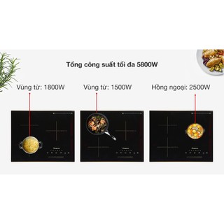 Bếp từ hồng ngoại 3 vùng nấu lắp âm Kangaroo KG446i chính hãng trưng bày mới 98 Bảo hành chính hãng