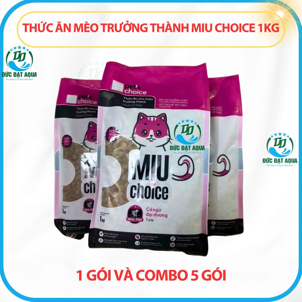 thức ăn mèo trưởng thành miu choice 1kg, 1 gói và combo 5 gói, Chăm sóc sức khỏe da, lông 7