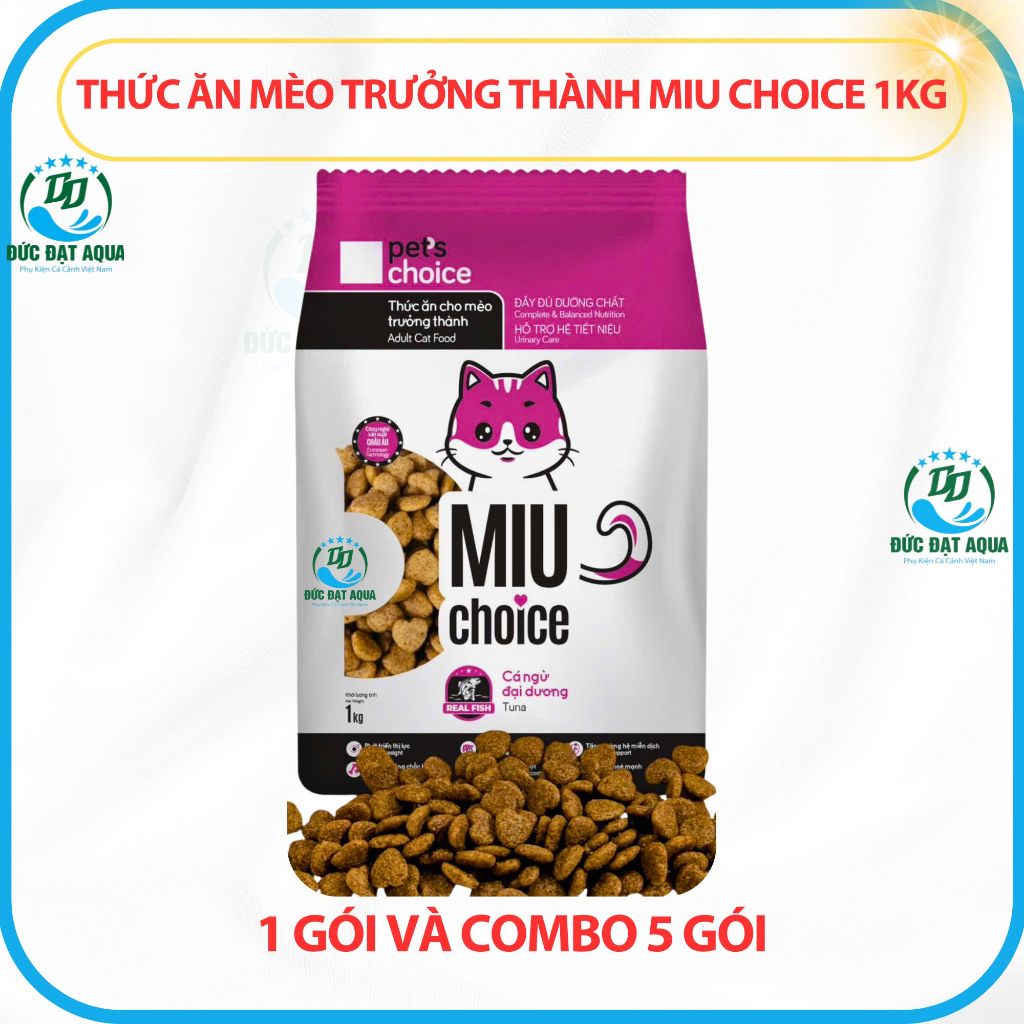 thức ăn mèo trưởng thành miu choice 1kg, 1 gói và combo 5 gói, Chăm sóc sức khỏe da, lông 4