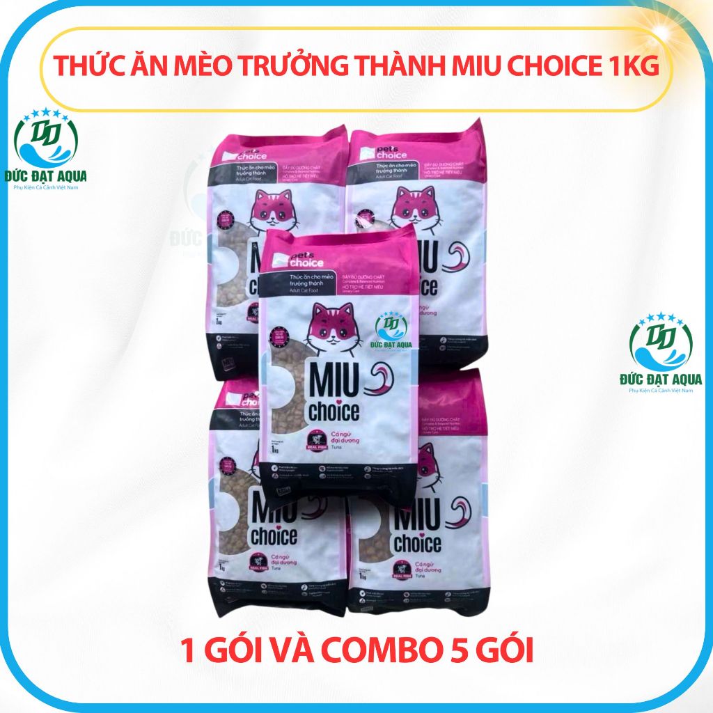 thức ăn mèo trưởng thành miu choice 1kg, 1 gói và combo 5 gói, Chăm sóc sức khỏe da, lông 5
