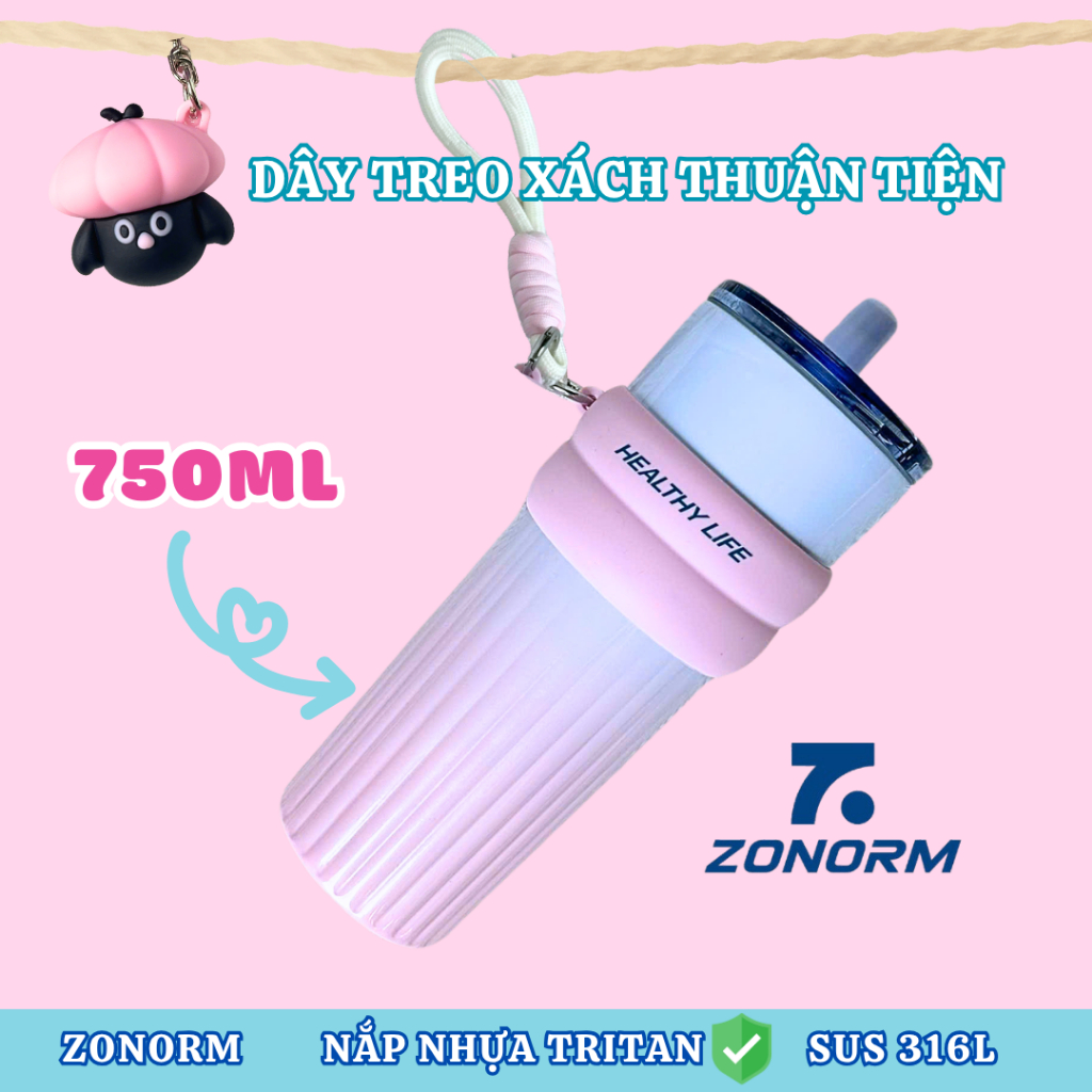 CUPPRO Ly Giữ Nhiệt Cao Cấp ZONORM 750ml Inox 316 Màu Ombre Tặng Kèm Móc Khóa Treo Cute | BigBuy360 - bigbuy360.vn