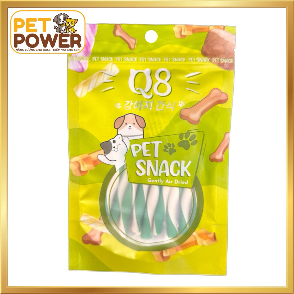 Que gặm sạch răng cho chó Q8 Hương táo - 85g