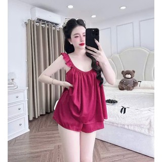 đồ ngủ đùi 2 dây thiết kết tay cánh tiên xinh xắn (DB110)