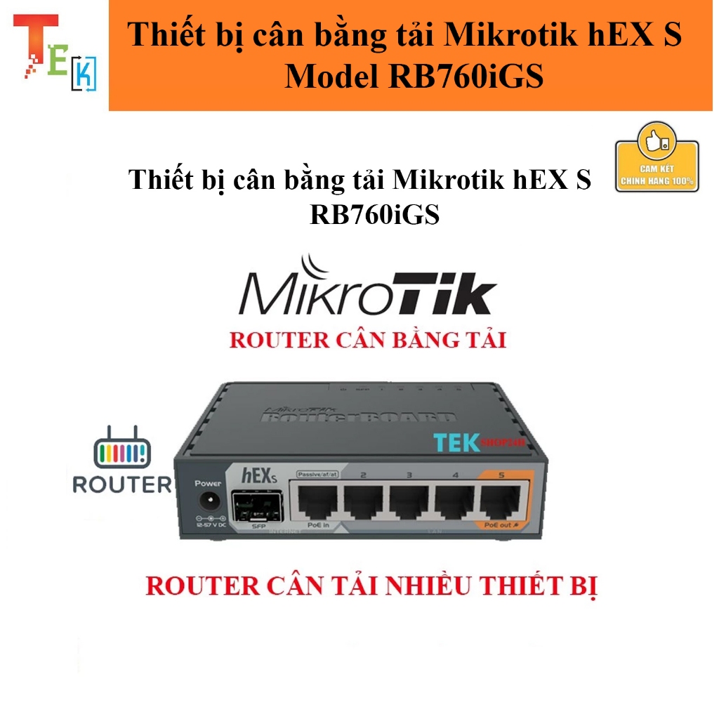 Thiết bị cân bằng tải MikroTik hEX S RB760iGS hàng NEW (mô tả) | Shopee ...