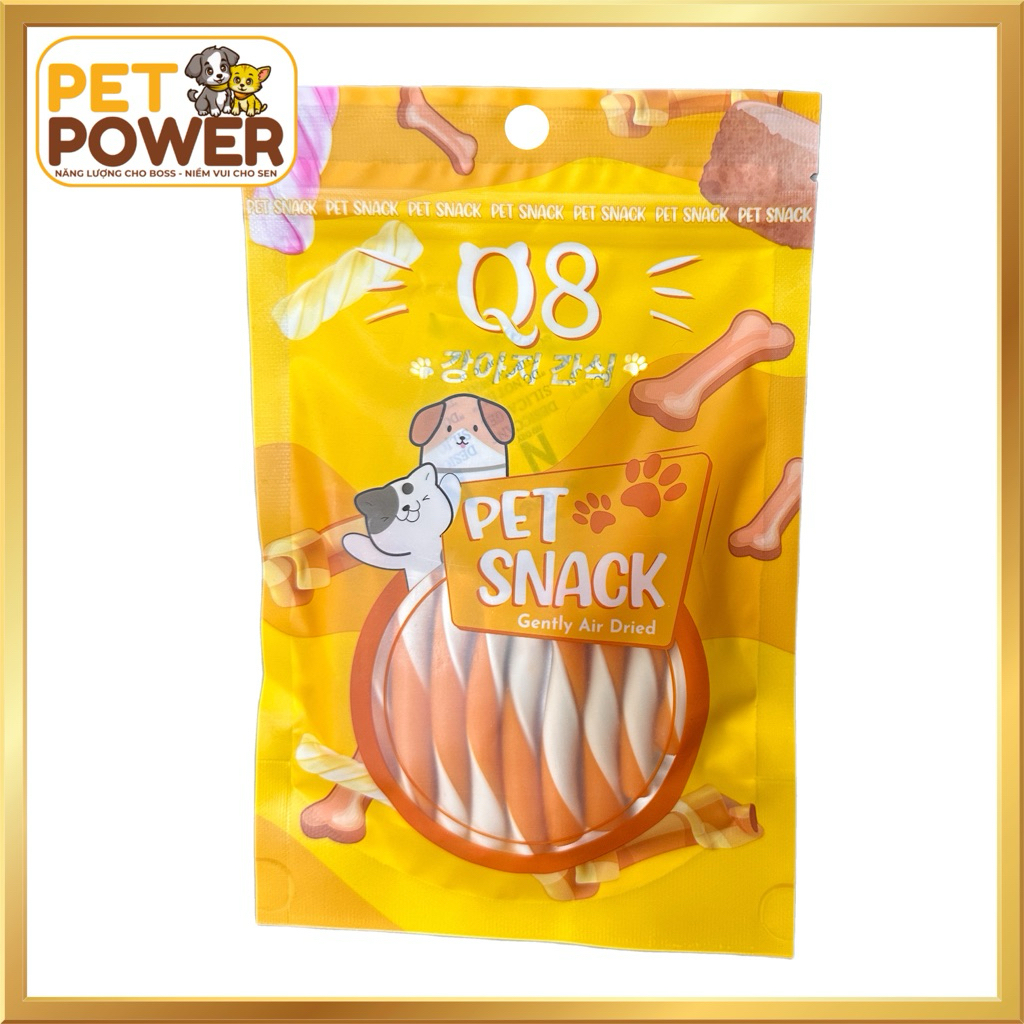 Que gặm sạch răng cho chó Q8 Hương cam - 85g