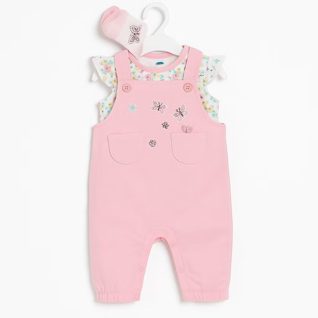 Set body bé sơ sinh xuất dư 2/3 chi tiết kèm yếm/quần F9131 L039 L016 L012 L089, cotton mềm thoáng mát