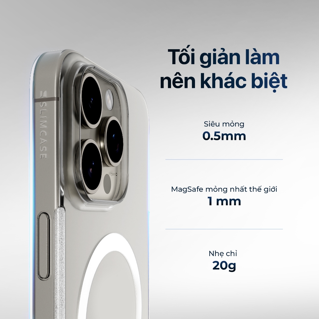 Ốp lưng iPhone 15 Pro Max / 15 Pro / 15 Plus / 15 SLIMCASE - Không ố vàng, hỗ trợ sạc không dây, siêu mỏng | BigBuy360 - bigbuy360.vn