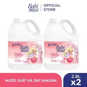 Combo 2 Nước giặt xả Babi Mild 2IN1 SAKURA 2.8Lx2
