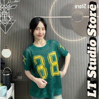LT - Áo len lưới cổ tròn số 86 cộc tay cá tính style Ulzzang y2k cá tính 1126