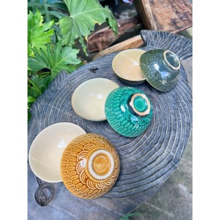 Bộ 10 Cái Chén Ăn Cơm Men Nâu/Xanh Ngọc/Xanh Lá Già Cổ Nam Bộ Size Lớn ĐK 11.5cm - Gốm Xưa Lái Thiêu Cho Người Hoài Niệm