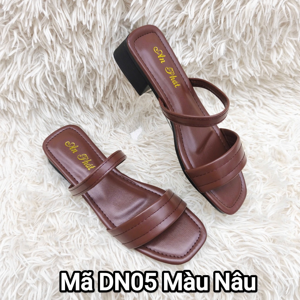 Dép nữ dạ xịn thật cao cấp bảo hành 6 tháng DN05T cao 3cm - dép da trung niên