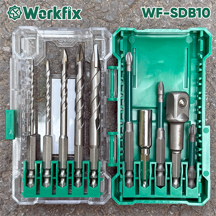 [CHÍNH HÃNG] Bộ Mũi Khoan Workfix WF-PK10M Đa Năng Chuyên Khoan Tường, Bê Tông Siêu Nhanh, Siêu Khỏe