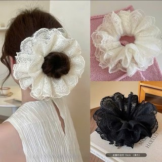 (Size to) Scrunchies Dây cột tóc vải ren màu sắc ngọt ngào phong cách Hàn Quốc