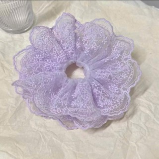 (Size to) Scrunchies Dây cột tóc vải ren màu sắc ngọt ngào phong cách Hàn Quốc