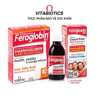 Bộ TPBVSK Feroglobin B12 Capsules & Feroglobin B12 Liquid - Hỗ Trợ Tăng Khả Năng Tạo Máu Vitabiotics