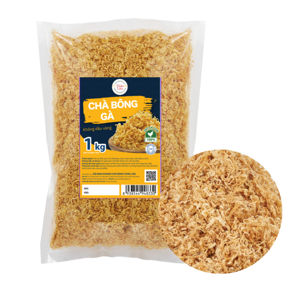 CHÀ BÔNG KHÔNG DẦU VÀNG THẢO LÀN FOODS 1KG