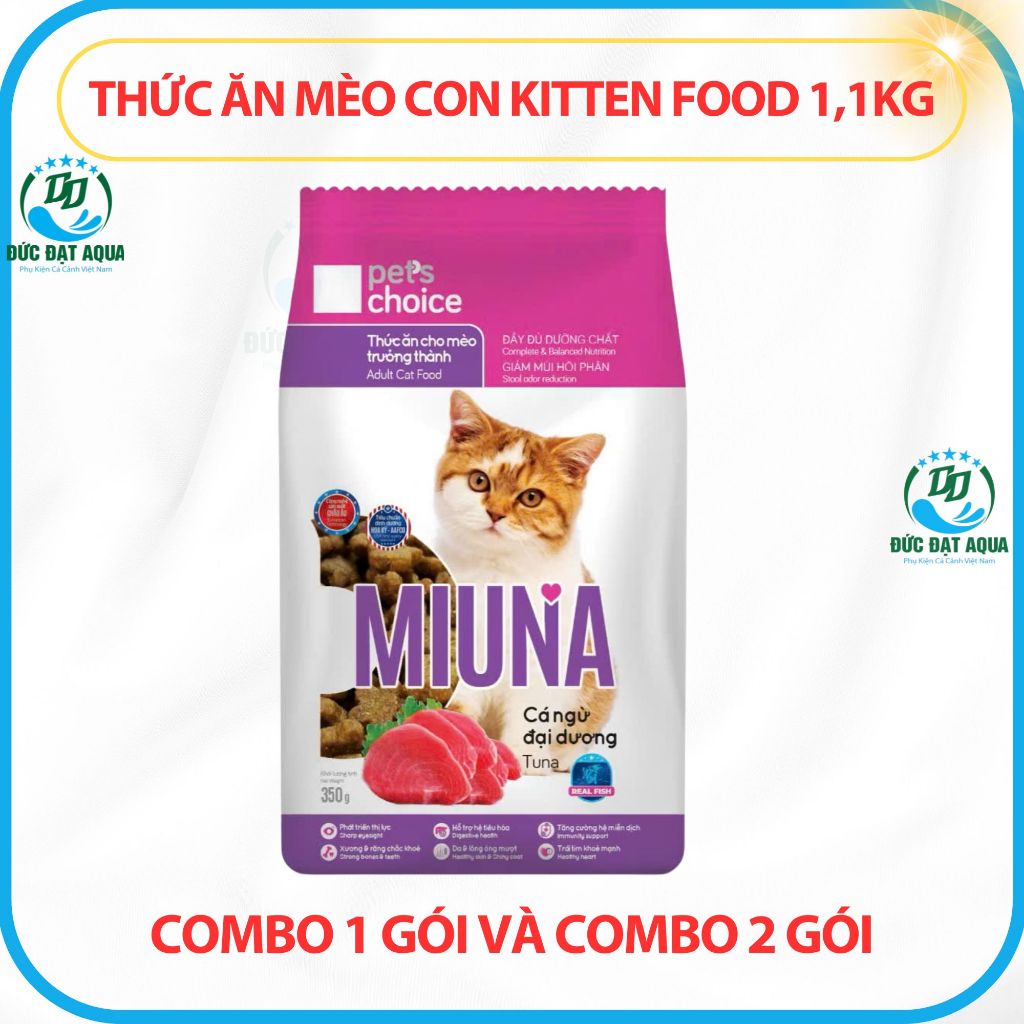 Combo 1 túi và 2 túi 1,2kg Thức ăn cho Mèo trưởng thành MIUNA cung cấp dinh dưỡng- PETS CHOICE